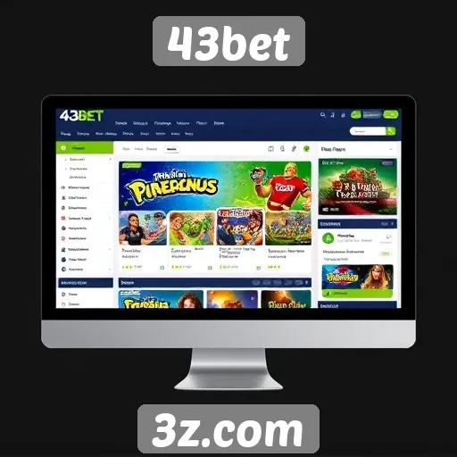 Interface do usuário do site 43bet em foco